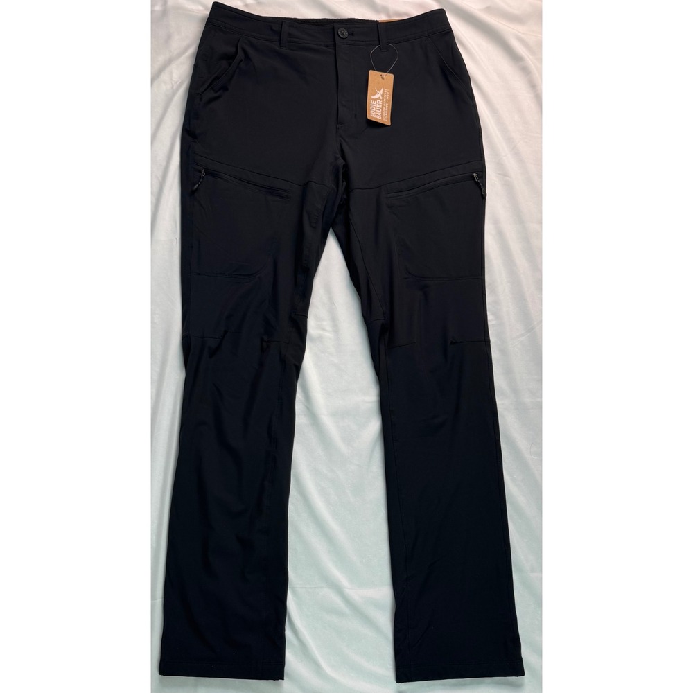 Eddie Bauer WT Flexion Lined 2.0 Pant Womens 12T Black Straight Leg Mid Rise NWT - Picture 6 of 16